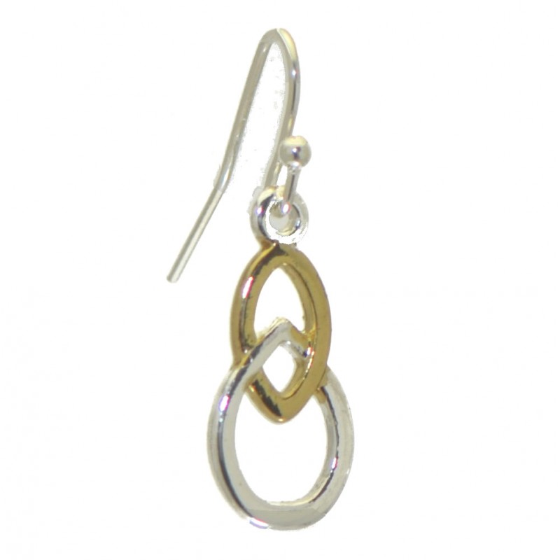 AARATRIKA gold and silver plated teardrop hook earrings