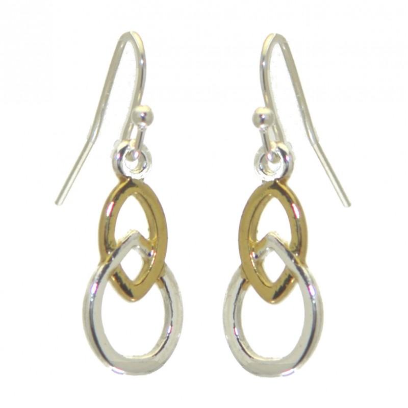 AARATRIKA gold and silver plated teardrop hook earrings