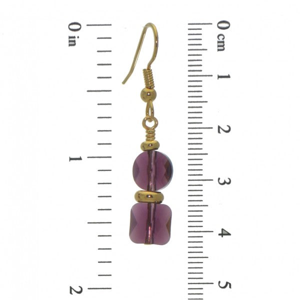 AASHA gold plated amethyst hook earrings