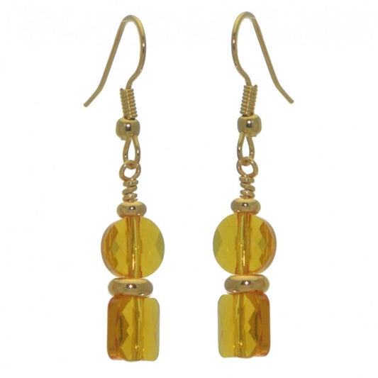 AASHA gold plated topaz crystal hook earrings