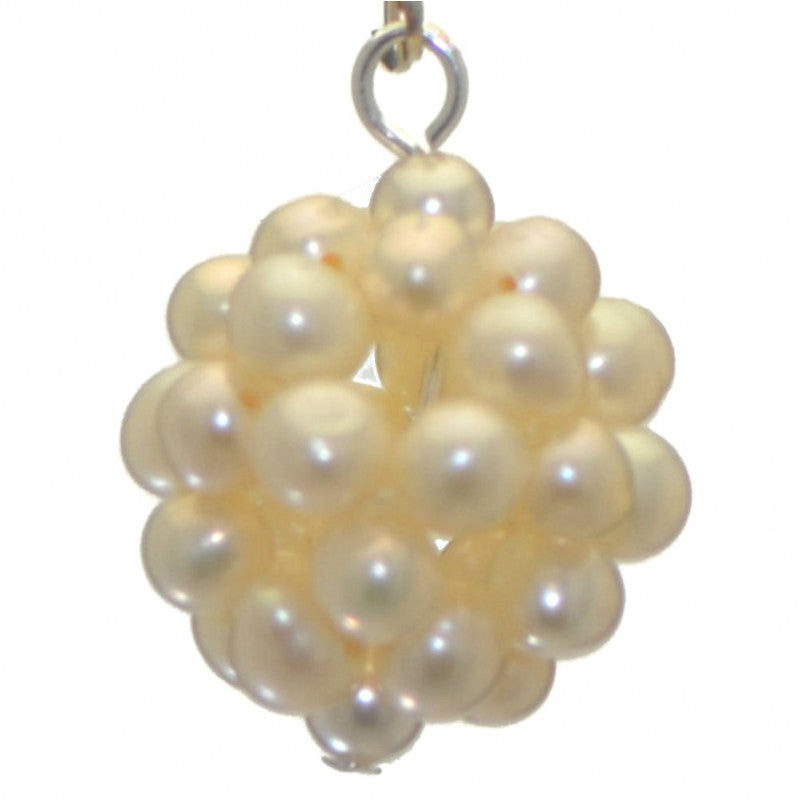 ACACIA silver plated white cultured pearl cluster clip on earrings
