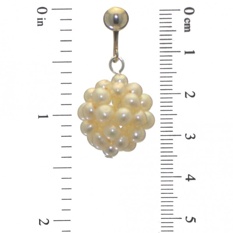 ACACIA silver plated white cultured pearl cluster clip on earrings