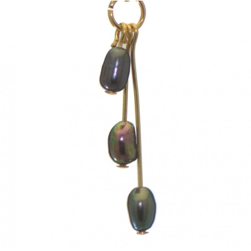 ADDIE DROPS gold plated triple black multi coloured hook earrings