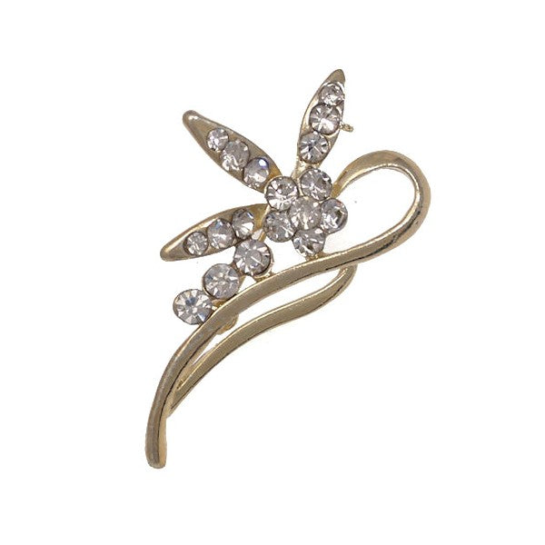 ADELAIS Gold tone Crystal Brooch
