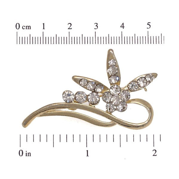 ADELAIS Gold tone Crystal Brooch