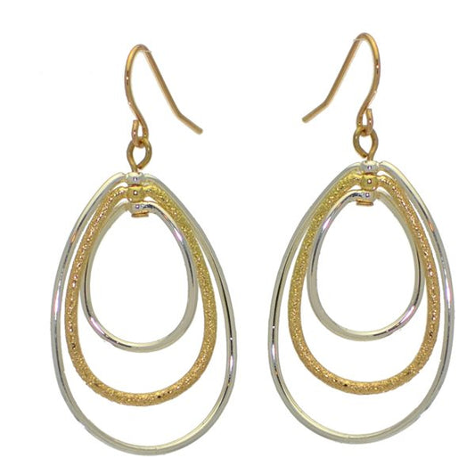 ADELHEID gold and silver tone hoop hook earrings