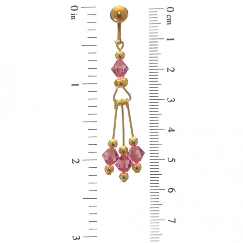 ADELHEID gold plated swarovski elements rose pink crystal clip on earrings