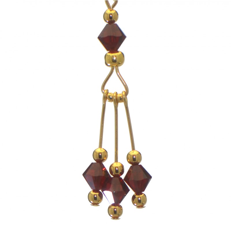 ADELHEID gold plated swarovski elements siam red crystal clip on earrings
