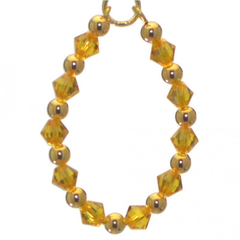 ADEOLA OVAL gold plated sunflower yellow crystal hoop clip on earrings