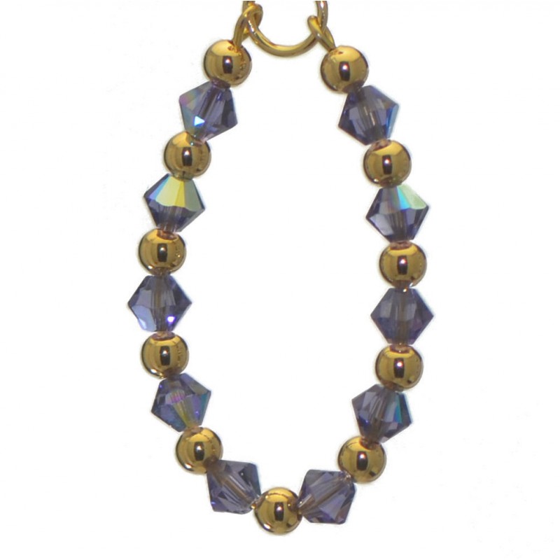 ADEOLA OVAL gold plated tanzanite crystal hoop clip on earrings