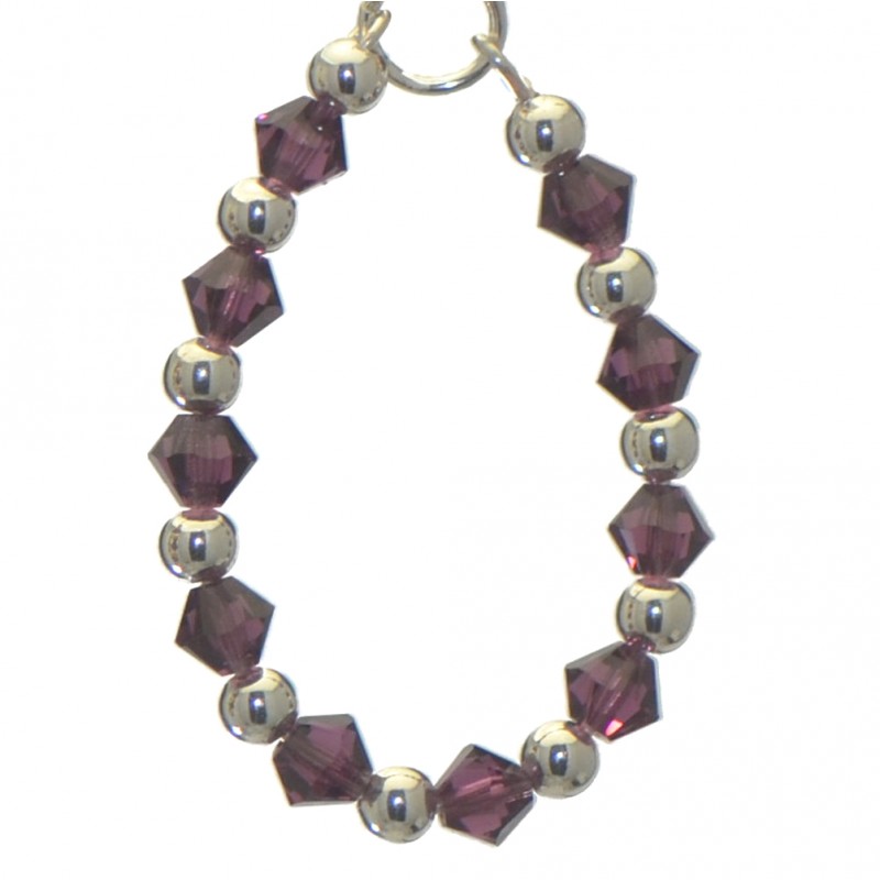 ADEOLA OVAL silver plated amethyst crystal hoop hook earrings