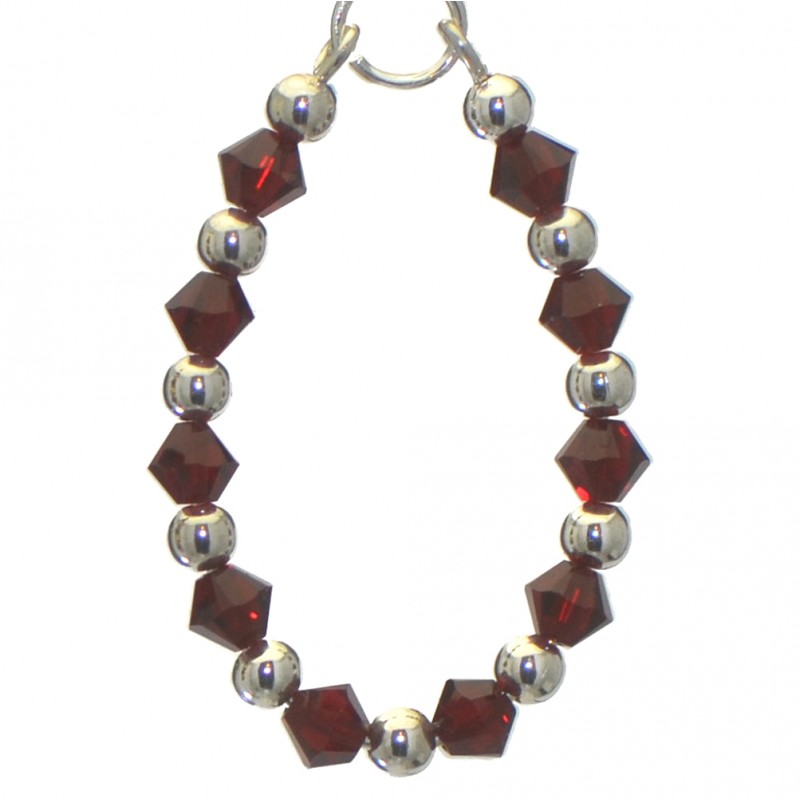 ADEOLA OVAL silver plated siam red crystal hoop hook earrings