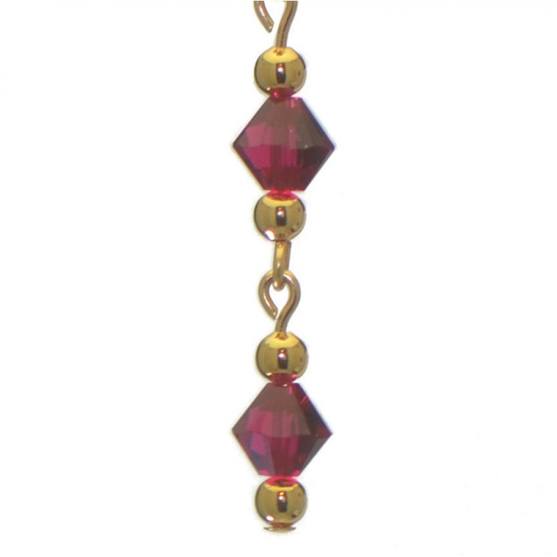 ADONA gold plated swarovski elements ruby red crystal drop clip on earrings