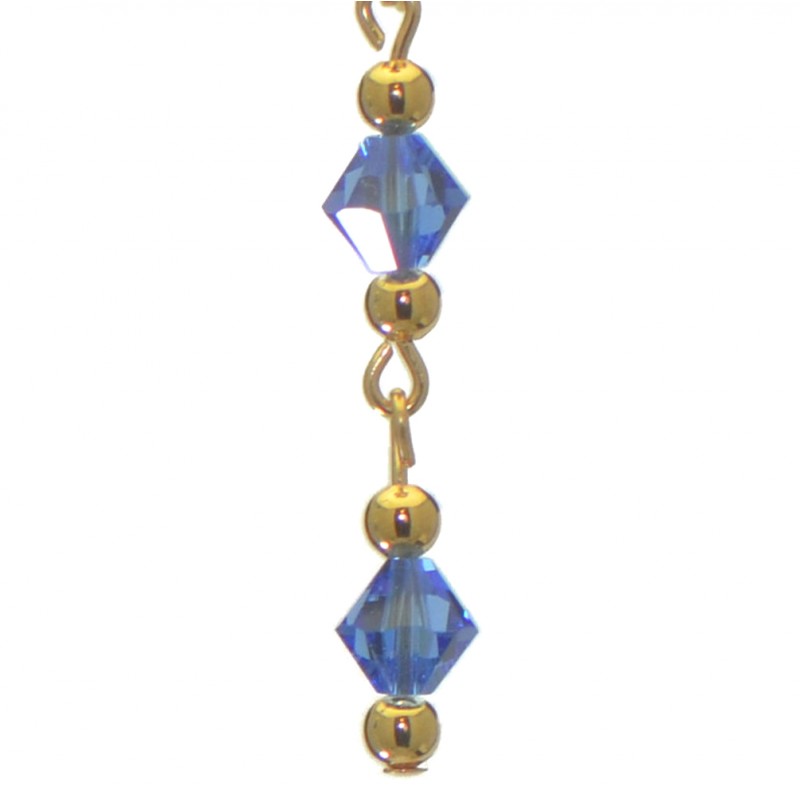 ADONA gold plated swarovski elements sapphire blue crystal drop clip on earrings