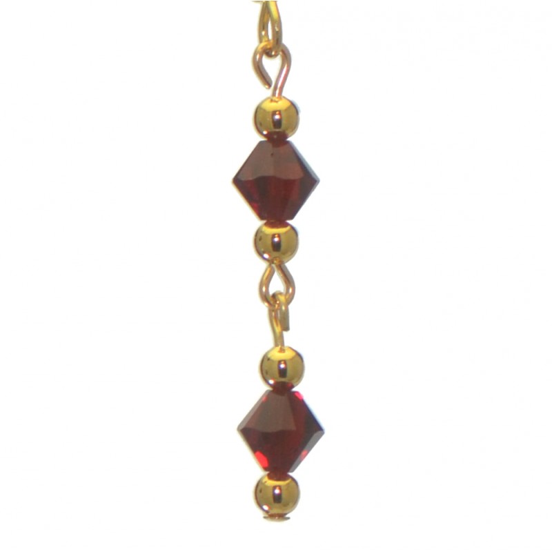 ADONA gold plated swarovski elements siam red crystal drop hook earrings