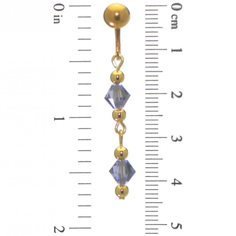 ADONA gold plated swarovski elements tanzanite crystal drop clip on earrings