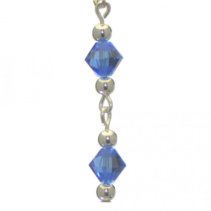 ADONA silver plated swarovski elements sapphire blue crystal drop clip on earrings