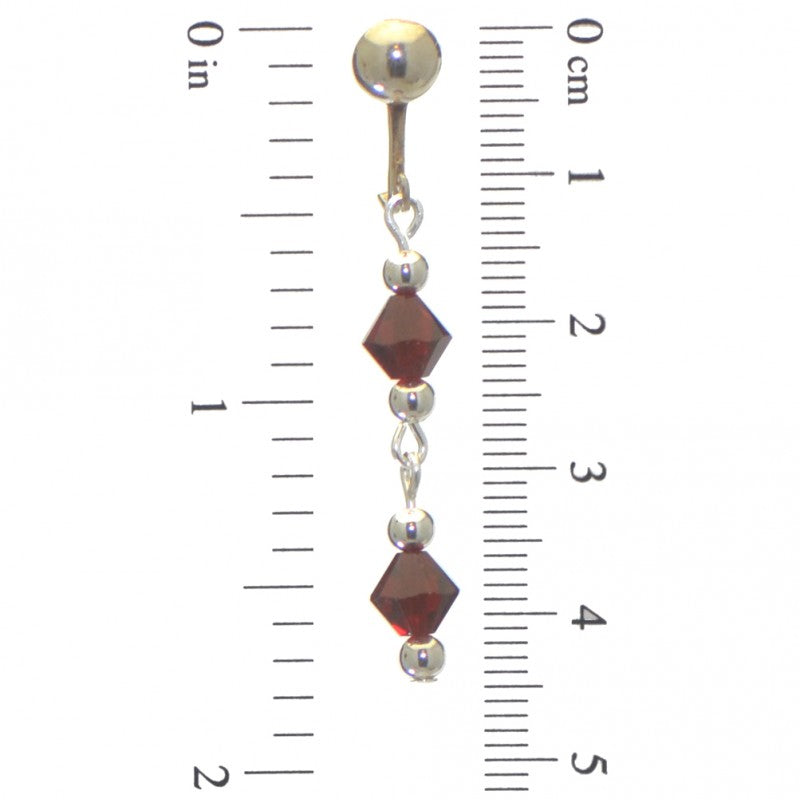 ADONA silver plated swarovski elements siam red crystal drop clip on earrings