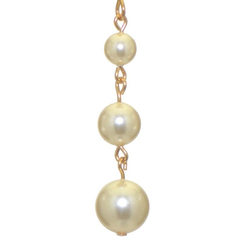 AIBREANN gold plated cream faux pearl drop hook earrings