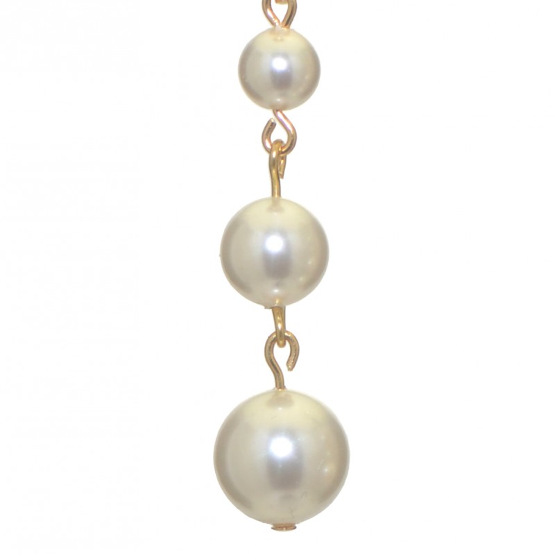 AIBREANN gold plated white faux pearl drop clip on earrings