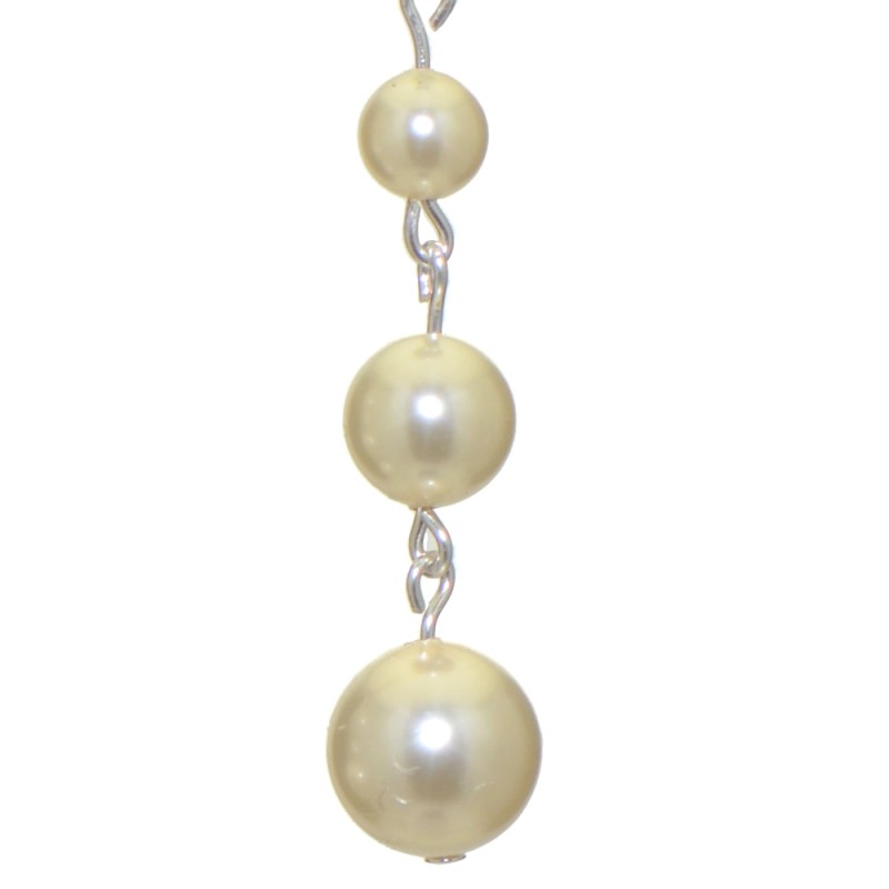 AIBREANN silver plated cream faux pearl drop clip on earrings
