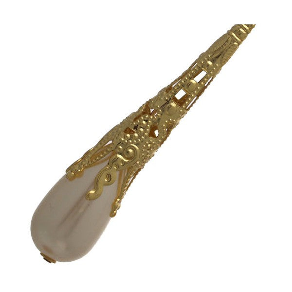 Ailbe Gold tone Cream faux Pearl Hook Earrings