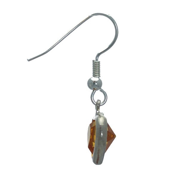 AMARA Topaz Crystal Heart Silver Plated Hook Earrings
