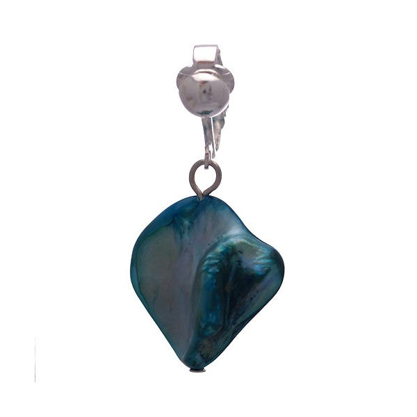 ANDREANA Silver plated Turquoise Shell Clip On Earrings