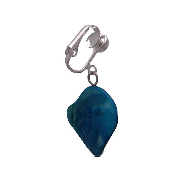 ANDREANA Silver plated Turquoise Shell Clip On Earrings