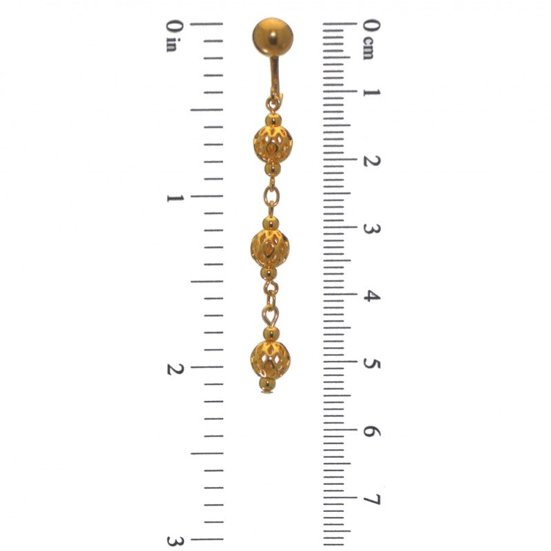 ANEKSI gold plated triple linked ball clip on earrings