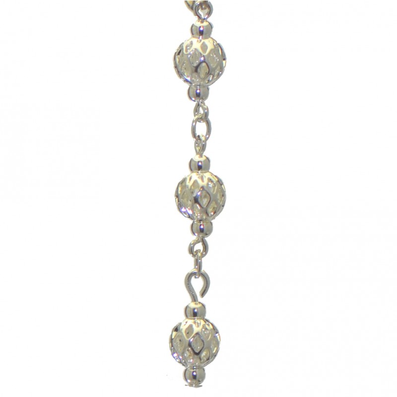 ANEKSI silver plated triple linked ball clip on earrings