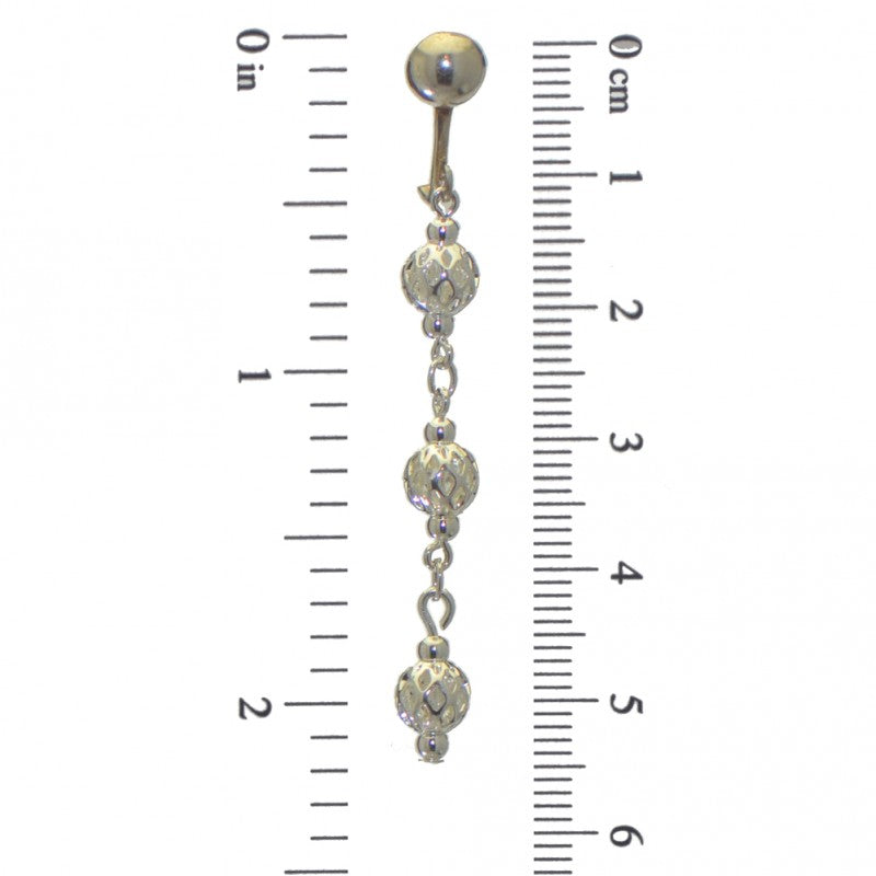 ANEKSI silver plated triple linked ball clip on earrings