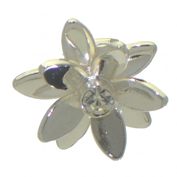 ANGERONA silver plated lotus clip on earrings by Rodney