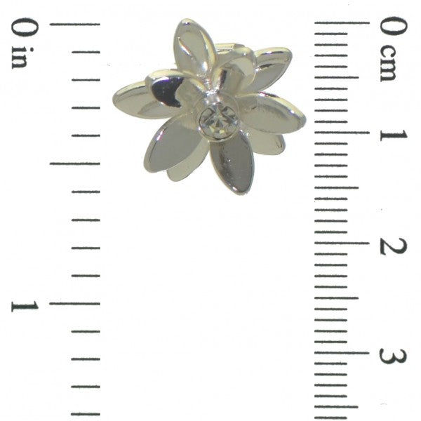 ANGERONA silver plated lotus clip on earrings by Rodney