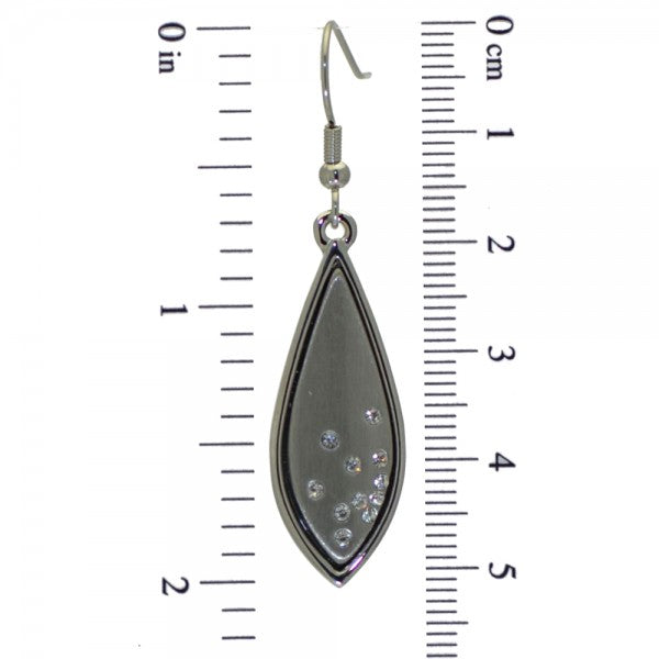 ANTONIA silver plated crystal teardrop hook earrings