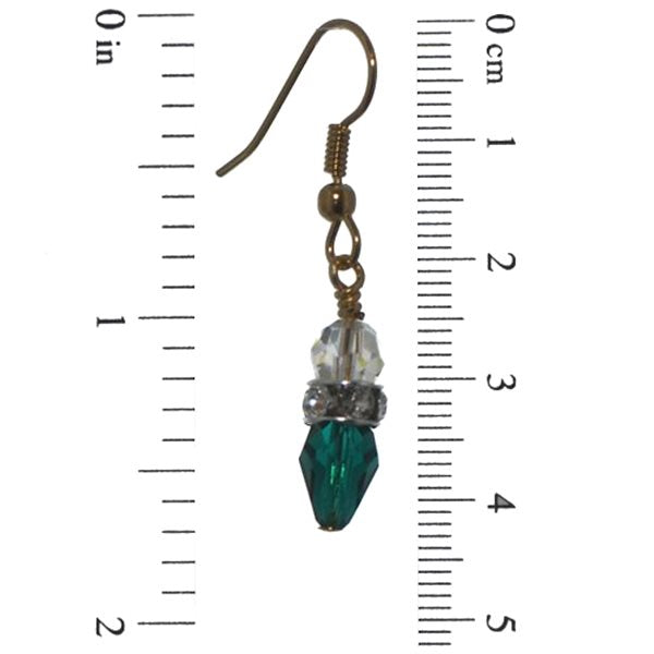 ARABESQUE Gold plated Emerald Hook Earrings