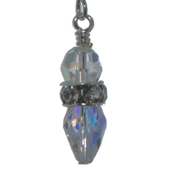 ARABESQUE Silver plated AB Crystal Hook Earrings