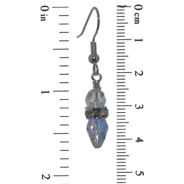 ARABESQUE Silver plated AB Crystal Hook Earrings