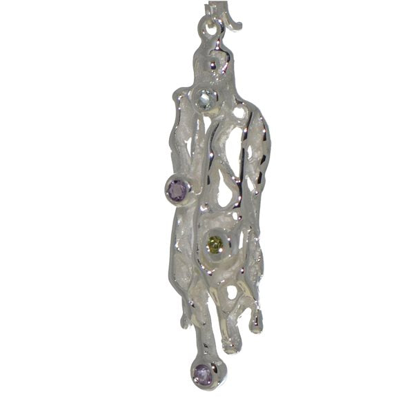 ATALANTA silver plated crystal clip on earrings by VIZ