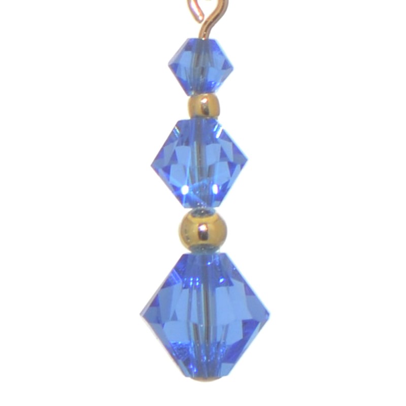 ATHALIE gold plated sapphire blue crystal clip on earrings