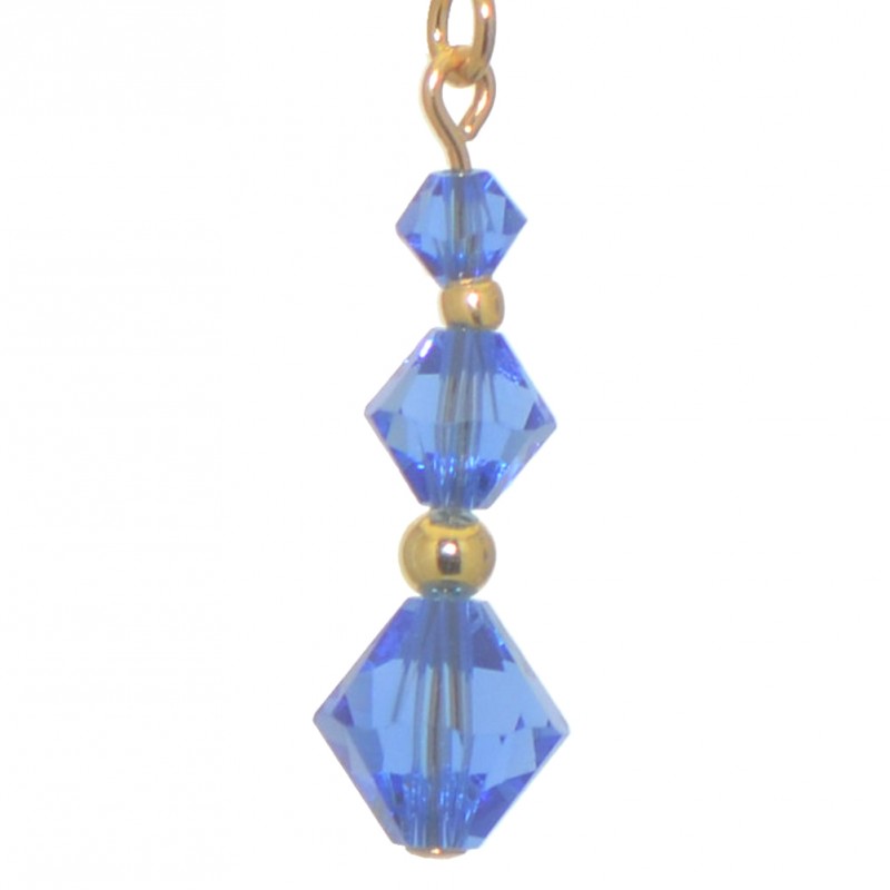 ATHALIE gold plated sapphire blue crystal hook earrings