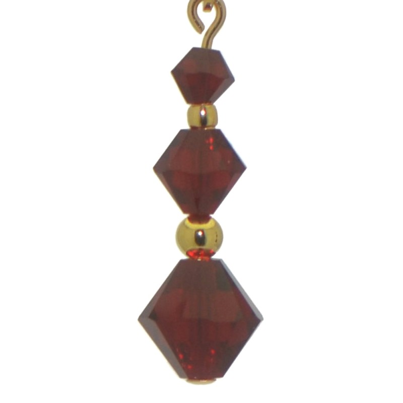 ATHALIE gold plated Siam red crystal clip on earrings
