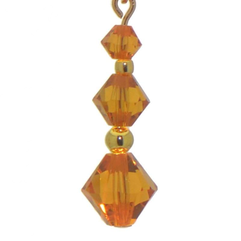 ATHALIE gold plated topaz yellow crystal clip on earrings