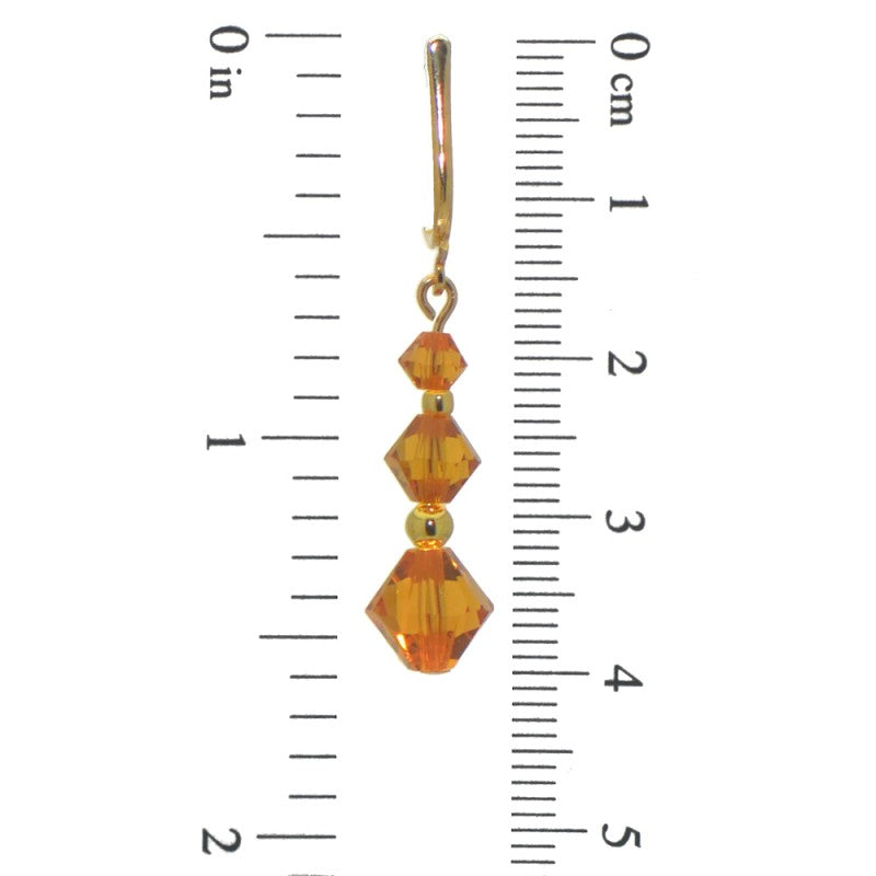 ATHALIE gold plated topaz yellow crystal clip on earrings
