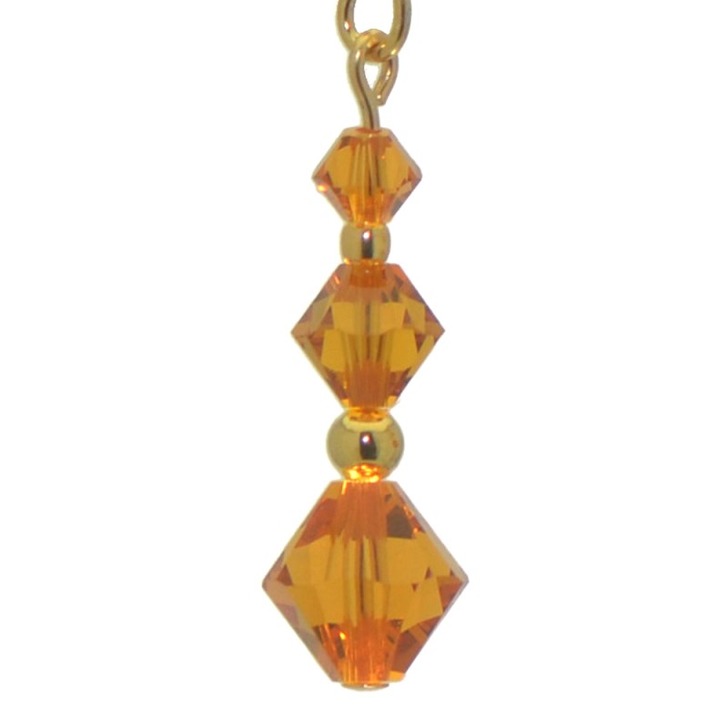 ATHALIE gold plated topaz yellow crystal hook earrings