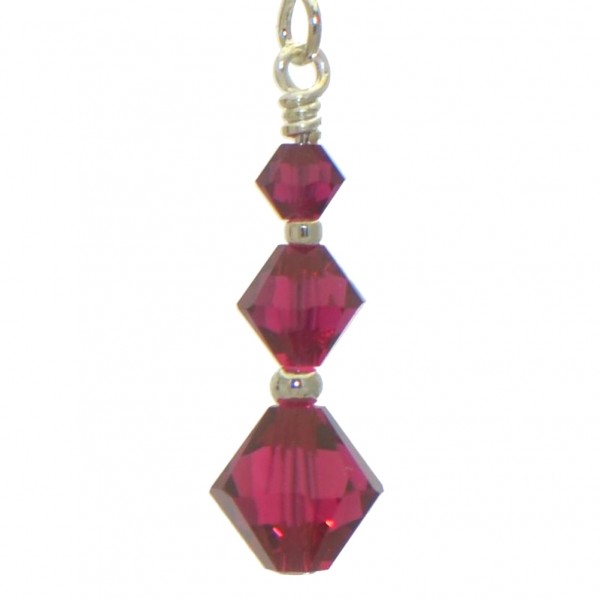 ATHALIE silver plated red tone crystal hook earrings