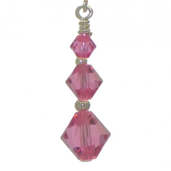 ATHALIE silver plated rose crystal clip on earrings