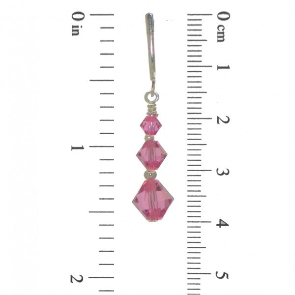 ATHALIE silver plated rose crystal clip on earrings