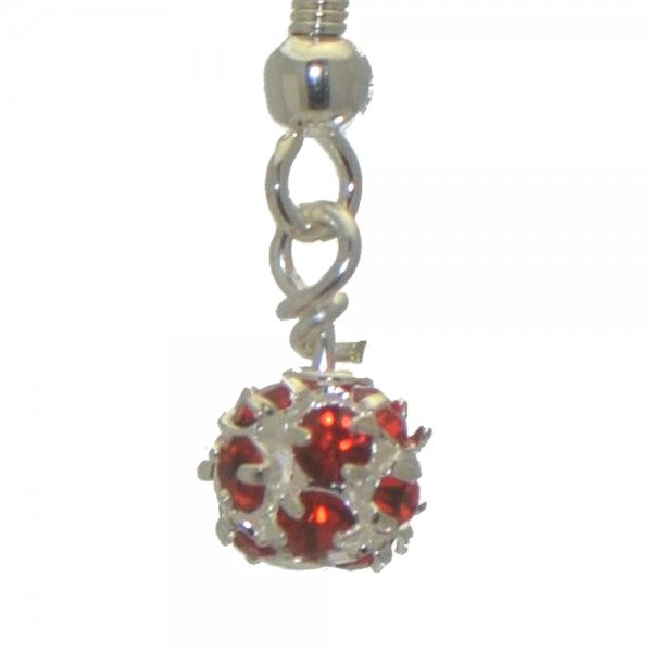 AUDRA 6mm silver plated siam crystal hook earrings
