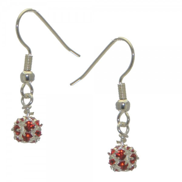 AUDRA 6mm silver plated siam crystal hook earrings